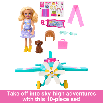 Barbie Chelsea Can Be… Plane Doll & Playset, 2-Seater AIrcraft With Spinning Propellor & 7 Accessories - Image 4 of 6