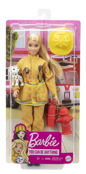 Barbie Firefighter Blonde Doll (12-In/30.40-Cm) & Playset, Ages 3 & Up