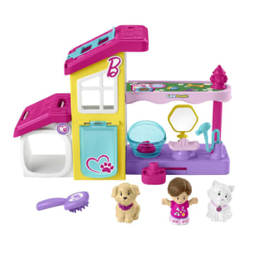 Little People Barbie Playset With Music And Sounds, Play And Care Pet Spa, Toddler Toy, 4 Pieces