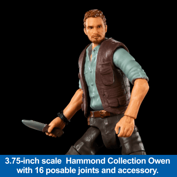 Jurassic World Hammond Collection Owen Grady Action Figure Toy With Accessories - Imagen 2 de 3