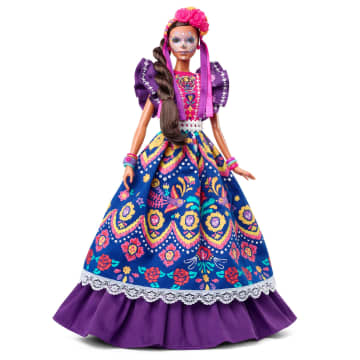 Barbie 2022 Día De Muertos Doll in Ruffled Dress And Calavera Face Paint