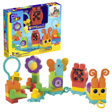 MEGA BLOKS Fisher-Price Sensory Toy Blocks Move N Groove Caterpillar (24 Pieces) For Toddler