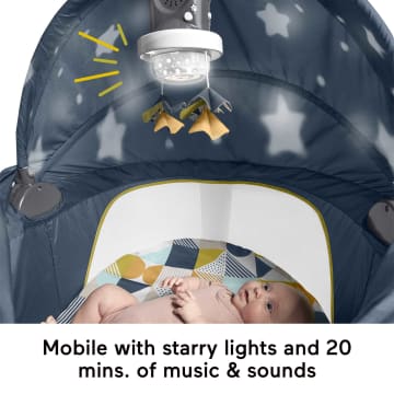 Fisher-Price Portable Bassinet & Play Area With Lights And Music, Baby Dome, Cool Hues