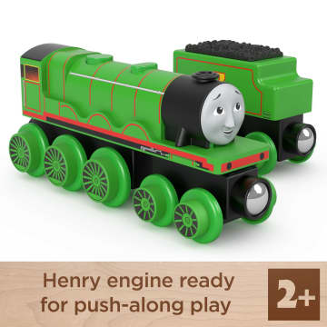 Thomas & Friends Wooden Railway Henry Engine And Coal Car - Imagen 2 de 6