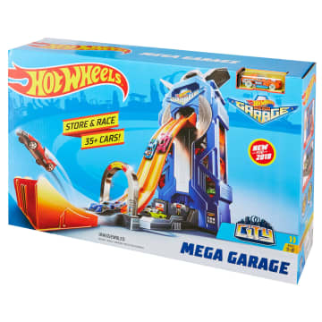 Hot Wheels MEGA Garage Toy Car Track & Playset, Stores 35+ 1:64 Scale Vehicles