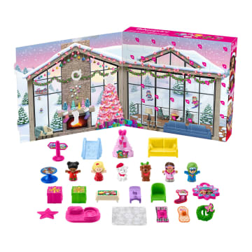 Fisher-Price Little People Barbie Advent Calendar Playset, Christmas Gift For Toddlers, 24 Toys