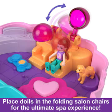 Polly Pocket Dolls And Playset, Animal Toys Groom & Glam Poodle Compact Playset - Imagen 5 de 6