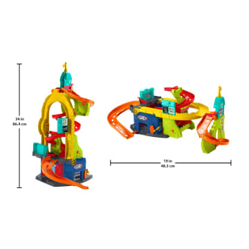 Fisher-Price Little People Sit ‘n Stand Skyway Race Track Toddler Vehicle Playset With 2 Cars
