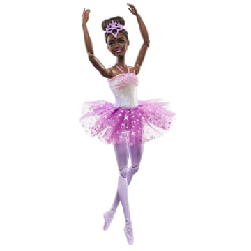 Barbie Fantasia Boneca Bailarina Luzes Brilhantes Roxa