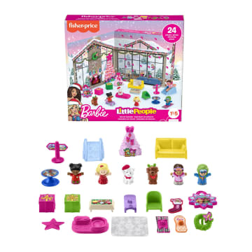 Fisher-Price Little People Barbie Advent Calendar Playset, Christmas Gift For Toddlers, 24 Toys