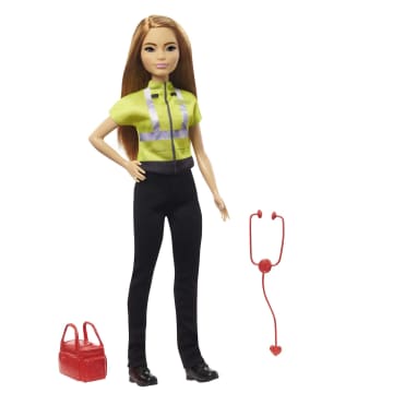 Barbie Career Paramedic Doll, Petite With Brunette Hair, Ages 3 Years And Up
