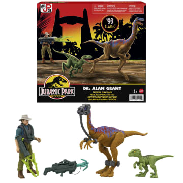 Jurassic Park Dr. Alan Grant Tactical Claw Figure Pack & 2 Dinosaurs - Imagem 1 de 6
