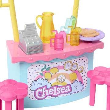 Barbie Chelsea Lemonade Stand Playset With Brunette Small Doll, Puppy, Stand & Accessories Barbie Chelsea Doll & Accessories, Lemonade Stand Playset With Brunette Small Doll, Puppy, Stand & Pieces - Image 2 of 4