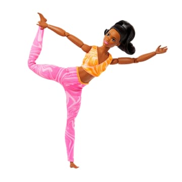 Barbie Made To Move Fashion Doll, Brunette Wearing Removable Sports Top & Pants, 22 Bendable “Joints”