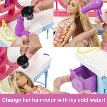 Barbie Doll And Hair Salon Playset, Color-Change Hair - Imagen 4 de 6