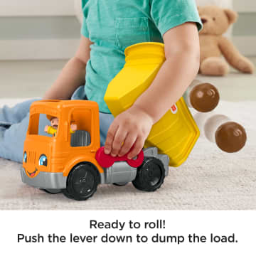Fisher-Price Little People Dump Truck Toy With Music & Sounds, 3 Pieces, Toddler Construction Toy