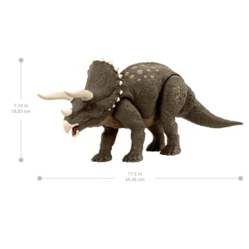 Jurassic World Triceratops Dinosaur Toy, Habitat Defender Figure - Imagem 5 de 6