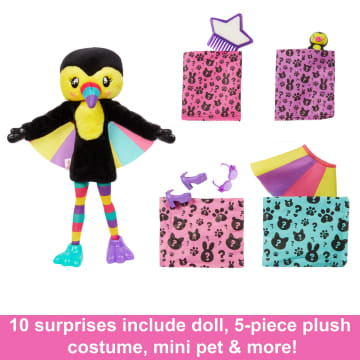 Barbie Cutie Reveal Chelsea Doll And Accessories, Jungle Series, Toucan-themed Small Doll Set