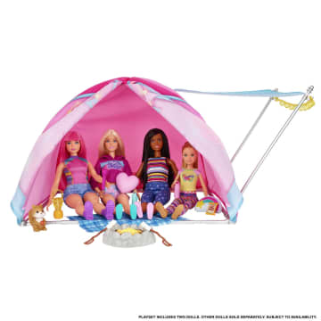 Barbie It Takes Two Set de Juego Casa De Campaña con Muñecas