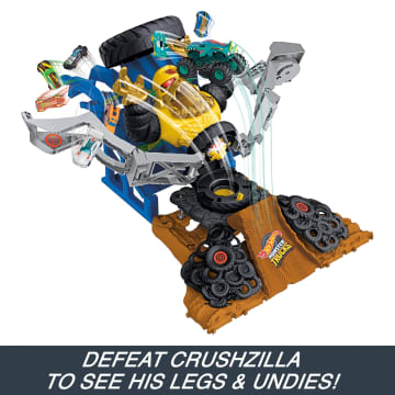 Hot Wheels Monster Trucks Arena Smashers MEGA-Wrex vs. Crushzilla Takedown Playset - Imagem 4 de 6