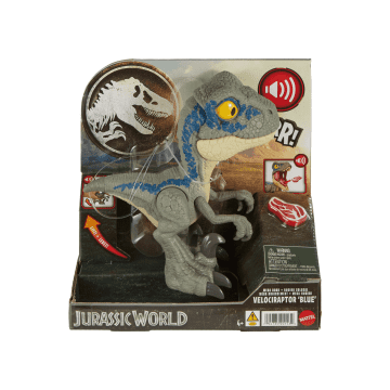 Jurassic World MEGA Roar Blue Velociraptor Dinosaur Toy With Sound & Stretchable Jaw - Image 6 of 6