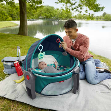 Fisher-Price On-the-Go Portable Baby Dome, Aqua Pixels