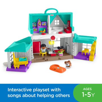 Fisher-Price Little People Big Helpers Interactive Home Playset With Tessa And Chris, Blue