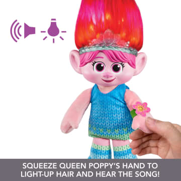Dreamworks Trolls Band Together Hair Pops Showtime Surprise Queen Poppy Plush With Lights, Sounds & Accessories - Image 3 of 6