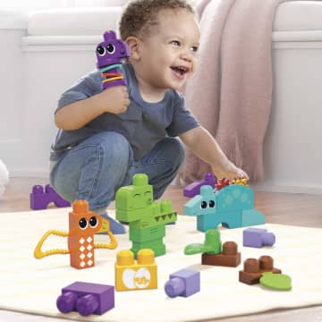 Mega Bloks Squeak 'N Chomp Dinos Sensory Building Toys For Toddlers 1-3 (24 Pcs)