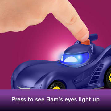 Fisher-Price DC Batwheels Light-Up 1:55 Scale Toy Cars, Bam the Batmobile & Buff, 2 Pieces - Imagem 3 de 6