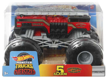 Hot Wheels Monster Trucks Vehículo de Juguete 5 Alarm Rojo Escala 1:24 - Imagen 3 de 3