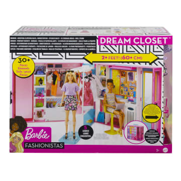 Barbie Closet Playset With 30+ Accessories, 5 Complete Looks, Rotating Clothing Rack, Dream Closet