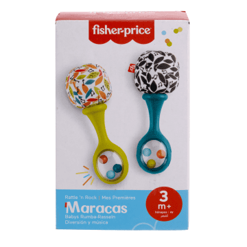 Fisher-Price Rattle ‘n Rock Maracas Set Of 2 Baby Rattles, Newborn Toys, Neutral Colors