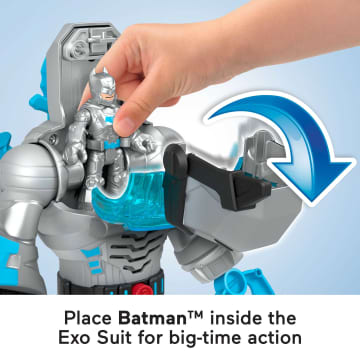 Imaginext DC Super Friends Robot Batman Toy With Lights Sounds And Insider Figure, Defender Grey
