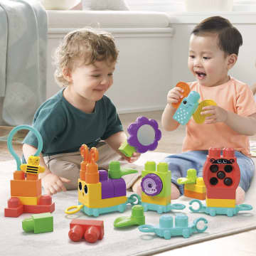 MEGA BLOKS Move N Groove Caterpillar Sensory Building Toys For Toddlers 1-3 (30 Pcs)