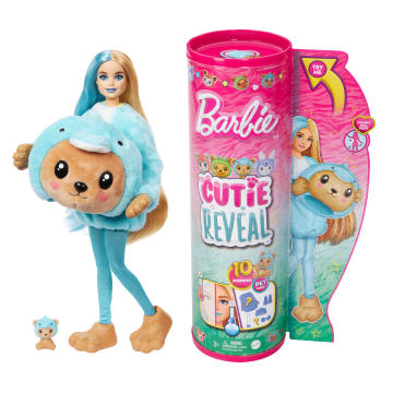 Barbie Cutie Reveal Costume-themed Series Doll & Accessories With 10 Surprises, Teddy Bear As Dolphin