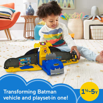 Fisher-Price Little People DC Super Friends 2-in-1 Batmobile Batman Playset For Toddlers