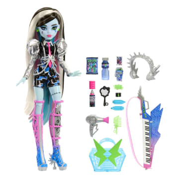 Monster High Doll, Amped Up Frankie Stein Rockstar With Instrument And Accessories - Imagen 1 de 6