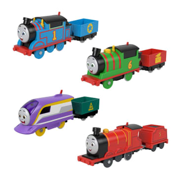 Thomas & Friends Thomas Percy Kana & James Engines Motorized Toy Trains, 4 Vehicles