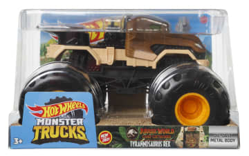 Hot Wheels Monster Trucks Veículo de Brinquedo Jurassic Dino Escala 1:24 - Image 4 of 4