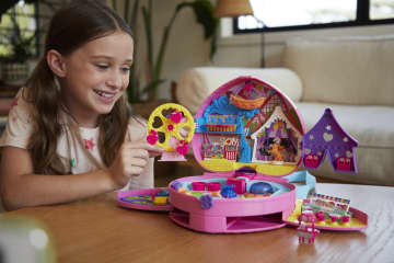 Polly Pocket Travel Toys, Backpack Playset And 2 Dolls, theme Park