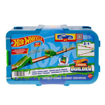 Hot Wheels Track Builder Pista de Brinquedo Caixa Pequena de Acrobacias Temática Salto Tóxico