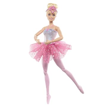 Barbie Fantasia Boneca Bailarina Luzes Brilhantes Rosa