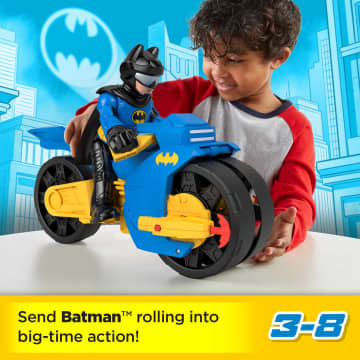 Imaginext DC Super Friends Batman Toys, XL Batcycle And Batman Figure, 10-Inches - Image 2 of 6