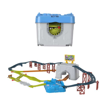 Thomas & Friends Train Tracks Set, Connect & Build Track Bucket, 34-Piece Preschool Toy - Imagen 1 de 6