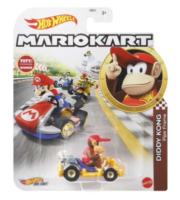 Hot Wheels Mario Kart Veículo de Brinquedo Diddy Kong Pipe Frame - Imagem 4 de 4