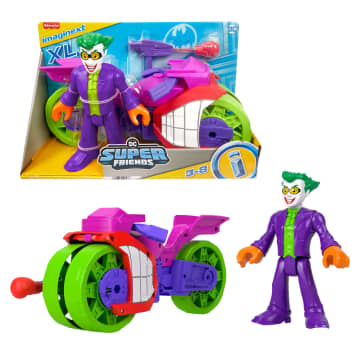 Imaginext DC Super Friends the Joker XL Figure And Laff Cycle Vehicle Set For Kids, 10-Inches - Imagen 1 de 6