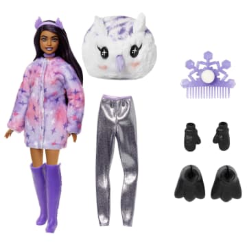 Barbie Doll Cutie Reveal Owl Costume Doll With Pet, Color Change, Snowflake Sparkle