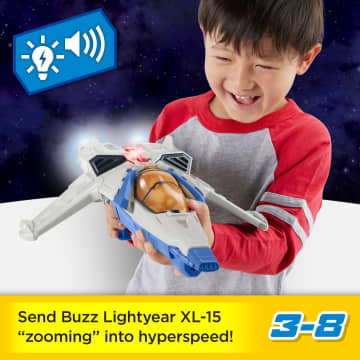Imaginext Disney And Pixar Lightyear XL-15 Spaceship With Lights & Sounds, Buzz Lightyear Toy