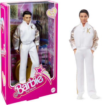 Barbie The Movie Collectible Ken Doll in White And Gold Tracksuit